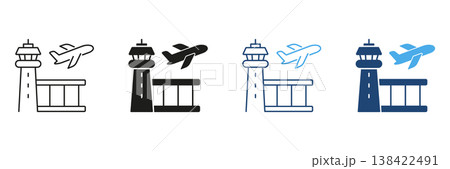 Airport Control Tower And Airplane Icon Set. Aviation Management, Air Traffic Control, And Flight Operations Symbol Collection. Travel And Transportation. Isolated Vector Illustration Airport Control Tower And Airplane Icon Set. Aviation Management, Air Traffic Control, And Flight Operations Symbol Collection. Travel And Transportation. Isolated Vector Illustration 138422491