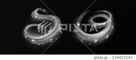 Dynamic water swirls with foam bubbles 138423242