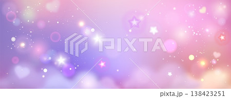 Unicorn rainbow background with pink gradient sky 138423251