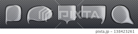 Glossy transparent chat speech bubble icons Glossy transparent chat speech bubble icons 138423261