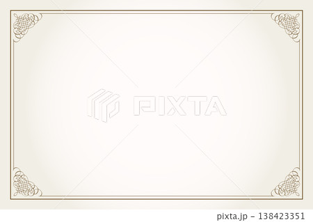 セピアカラーのヨーロピアンビンテージフレーム背景素材 138423351