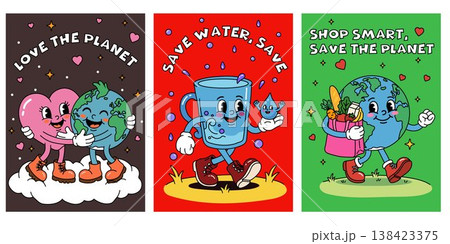 Kawaii Environmental Awareness Posters Earth Love Collection Kawaii Environmental Awareness Posters Earth Love Collection 138423375