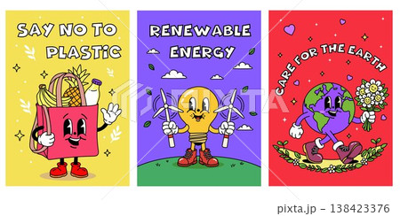 Kawaii Eco Posters Save Earth Renewable Energy Collection Kawaii Eco Posters Save Earth Renewable Energy Collection 138423376
