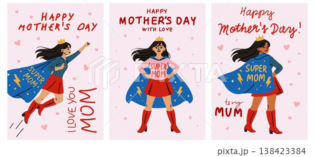 Happy Mothers Day Superhero Mom Card Collection 138423384