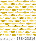 Sardine fish seamless pattern. Vector hand drawn Mediterranean seafood wallpaper, print, background 138423816