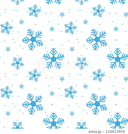 Winter Snowflakes Seamless Repeat Background Winter Snowflakes Seamless Repeat Background 138423959
