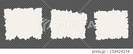 Torn sheets pieces of paper stripes torn edge set. Ripped collage set of shapes transparent background. Ripped heart, oval, rectangle clip art. Ripped paper note border grunge brush stroke Torn sheets pieces of paper stripes torn edge set. Ripped collage set of shapes transparent background. Ripped heart, oval, rectangle clip art. Ripped paper note border grunge brush stroke 138424274