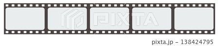 映画フィルムの5コマ連続イラスト(薄いグレー) 映画フィルムの5コマ連続イラスト(薄いグレー) 138424795