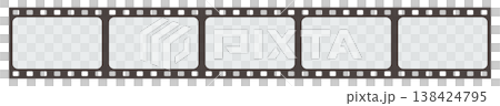 映画フィルムの5コマ連続イラスト(薄いグレー) 映画フィルムの5コマ連続イラスト(薄いグレー) 138424795