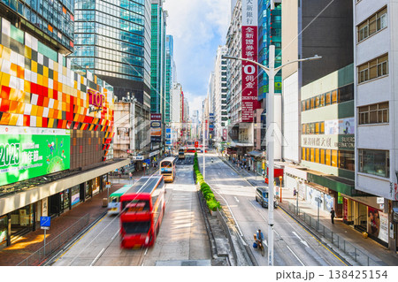 香港のメインストリート ネイザンロード 朝景 香港のメインストリート ネイザンロード 朝景 138425154