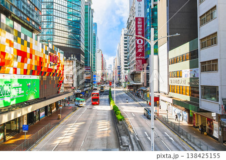 香港のメインストリート ネイザンロード 朝景 香港のメインストリート ネイザンロード 朝景 138425155