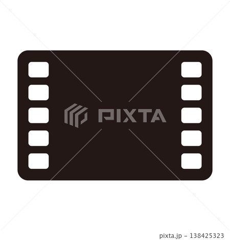 映画フィルムストリップの黒シルエットアイコンイラスト 映画フィルムストリップの黒シルエットアイコンイラスト 138425323