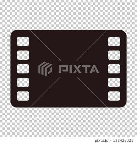 映画フィルムストリップの黒シルエットアイコンイラスト 映画フィルムストリップの黒シルエットアイコンイラスト 138425323