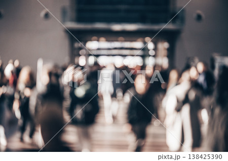 Abstract blurred people at exhibition hall of expo event trade show. Business convention show or job fair. Business concept background Abstract blurred people at exhibition hall of expo event trade show. Business convention show or job fair. Business concept background 138425390