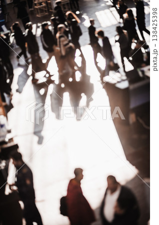 Abstract blurred people at exhibition hall of expo event trade show. Business convention show or job fair. Business concept background Abstract blurred people at exhibition hall of expo event trade show. Business convention show or job fair. Business concept background 138425398