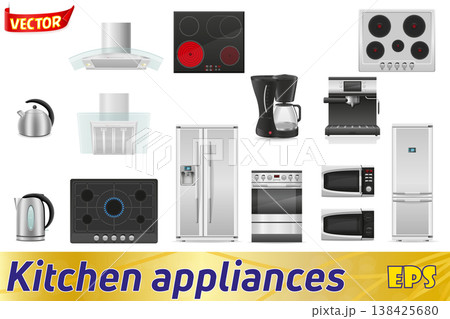 set of kitchen appliances vector illustration set of kitchen appliances vector illustration 138425680