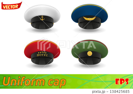 professional uniform caps vector illustration 138425685