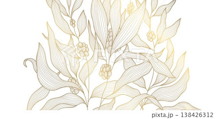 Vintage coffee plant pattern with hand-drawn beans, leaves,branches in elegant line art. Botanical vector illustration captures tropical plantation aesthetics, perfect for caf branding Vintage coffee plant pattern with hand-drawn beans, leaves,branches in elegant line art. Botanical vector illustration captures tropical plantation aesthetics, perfect for caf branding 138426312