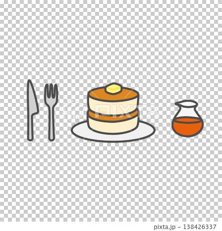 簡單的煎餅插圖 138426337