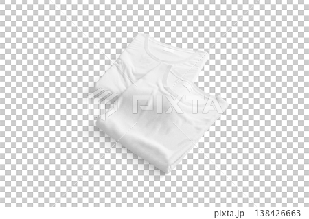 Blank white folded square t-shirt mock up pair png, transparent background, 3d rendering. Empty two crumpled textile tee-shirt mockup cut out. Clear new basic or casual unisex apparel template. Blank white folded square t-shirt mock up pair png, transparent background, 3d rendering. Empty two crumpled textile tee-shirt mockup cut out. Clear new basic or casual unisex apparel template. 138426663
