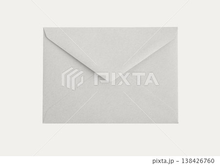 Blank paper envelope shown closed and empty, suitable for mail, letter, or business correspondence. Blank paper envelope shown closed and empty, suitable for mail, letter, or business correspondence. 138426760