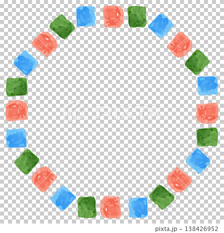 Playful Watercolor Series | Square Pattern Wreath Frame, Geometric, Vivid, for Kindergarten/Preschool Playful Watercolor Series | Square Pattern Wreath Frame, Geometric, Vivid, for Kindergarten/Preschool 138426952