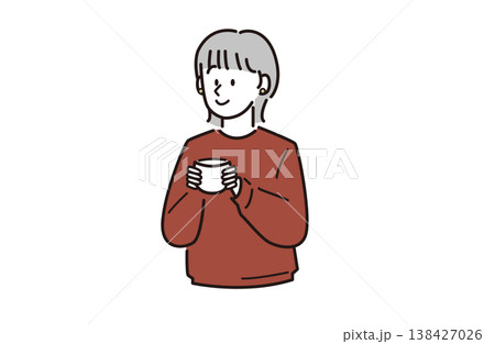 飲み物を飲むお洒落な女性 138427026