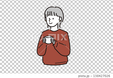 飲み物を飲むお洒落な女性 138427026