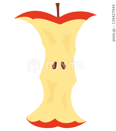 りんごの芯、りんごの食べかすのイラスト 138427044