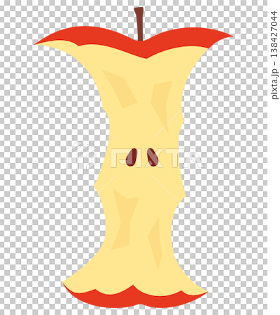 蘋果核和蘋果屑的示意圖。 138427044