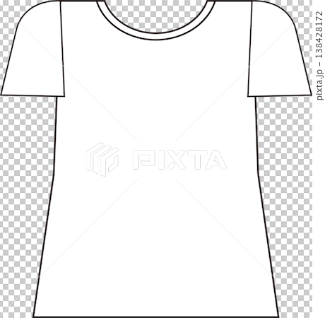 Illustration of a simple short-sleeved T-shirt to wear on a hot day - white - women's 138428172