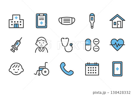病院・クリニックのイラスト アイコンセット 138428332