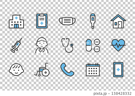 病院・クリニックのイラスト アイコンセット 138428332