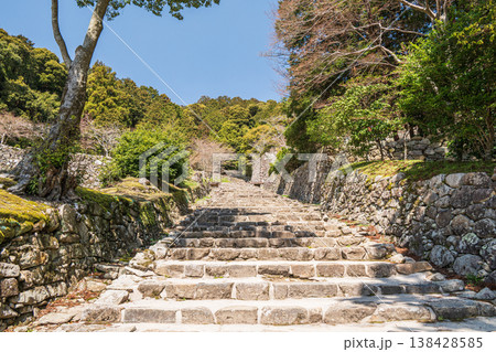 安土城大手道の石段 滋賀県近江八幡市 安土城大手道の石段 滋賀県近江八幡市 138428585
