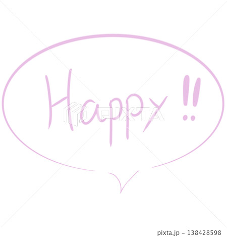 Happyメッセージの吹き出しイラスト（紫 / 上品 / エレガント / 華やか） 138428598