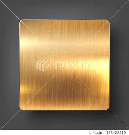 Realistic metal banner. Brushed steel or aluminium plate. Polished metal surface. Old grunge texture with scratches. Vector illustration 138428810