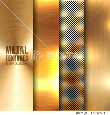 Realistic metal banners. Brushed steel or aluminium plate. Polished metal surface. Old grunge texture with scratches. Vector illustration Realistic metal banners. Brushed steel or aluminium plate. Polished metal surface. Old grunge texture with scratches. Vector illustration 138428917