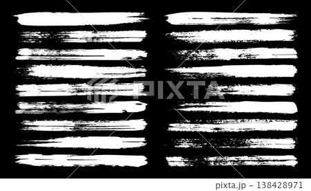 Long grunge brush strokes, lines, ink smudges, hand-drawn scribble shapes. Handmade sketchy marks, stains, charcoal streaks. Paint textures, dry brush effect. Marker underline. Vector illustration Long grunge brush strokes, lines, ink smudges, hand-drawn scribble shapes. Handmade sketchy marks, stains, charcoal streaks. Paint textures, dry brush effect. Marker underline. Vector illustration 138428971