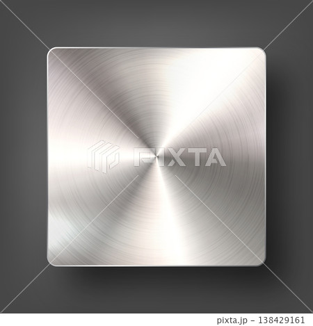 Realistic metal banner. Brushed steel or aluminium plate. Polished metal surface. Old grunge texture with scratches. Vector illustration Realistic metal banner. Brushed steel or aluminium plate. Polished metal surface. Old grunge texture with scratches. Vector illustration 138429161