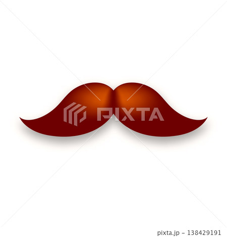 Mustache icon in classic style. Hipster, barber, retro, vintage facial hair symbol for logo, branding, poster, sticker, fashion, barbershop and design projects. Vector illustration 138429191