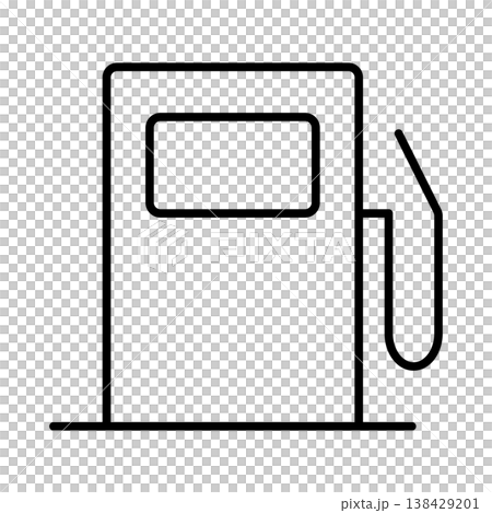 Simple icon illustration (line drawing) of a gas station 001 Simple icon illustration (line drawing) of a gas station 001 138429201