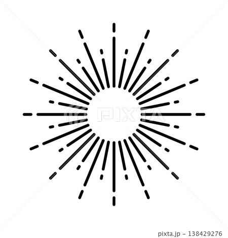 Vintage sunburst, sunset beams. Boho style, modern minimalist bohemian design. Hand drawn bursting sun, light rays. Logotype or lettering design element in retro style. Vector illustration Vintage sunburst, sunset beams. Boho style, modern minimalist bohemian design. Hand drawn bursting sun, light rays. Logotype or lettering design element in retro style. Vector illustration 138429276
