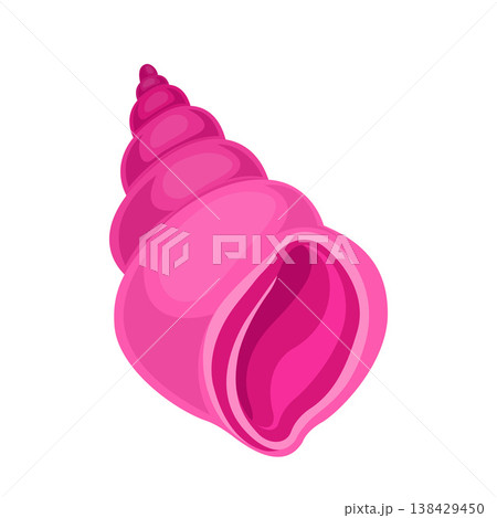 Cute Pink Spiral Shell Cartoon Vector Illustration 138429450