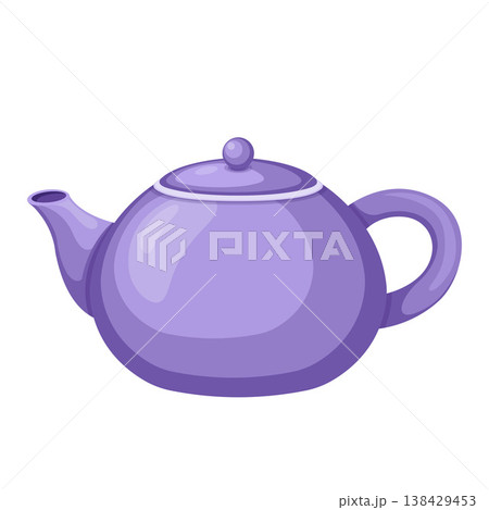 Purple Teapot Cartoon Vector Illustration Image Purple Teapot Cartoon Vector Illustration Image 138429453