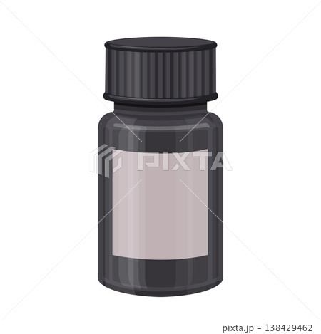 Dark Gray Plastic Bottle Cartoon Vector Illustration 138429462
