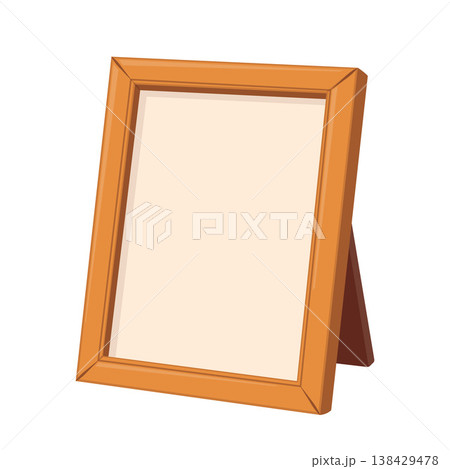 Wooden Photo Frame Cartoon Vector Illustration 138429478