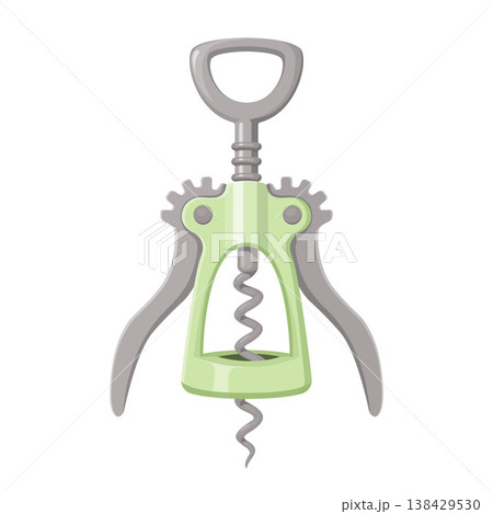 Cute Cartoon Wine Corkscrew Vector Illustration Cute Cartoon Wine Corkscrew Vector Illustration 138429530