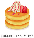いちごとホイップクリームのパンケーキ 138430167