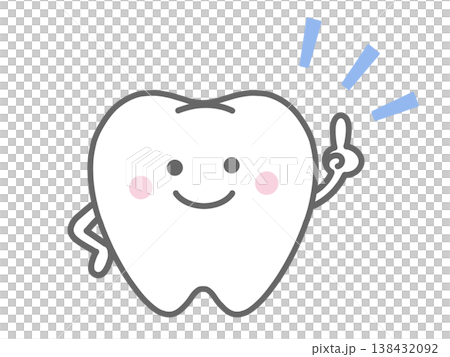 A tooth character explaining the points A tooth character explaining the points 138432092