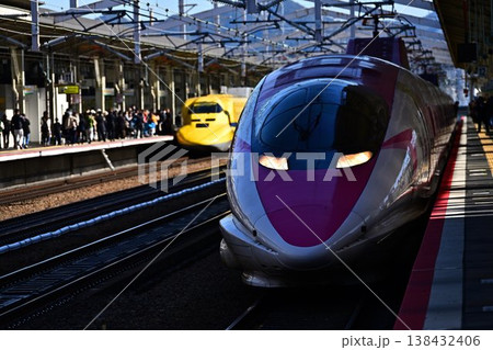 駅に到着する新幹線 駅に到着する新幹線 138432406